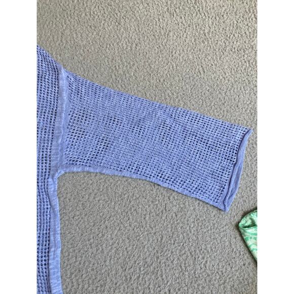 In Cashmere Sweater Small Open Knit Linen Sheer Oversize 3/4 Sleeve Pullove Boho - Picture 5 of 16